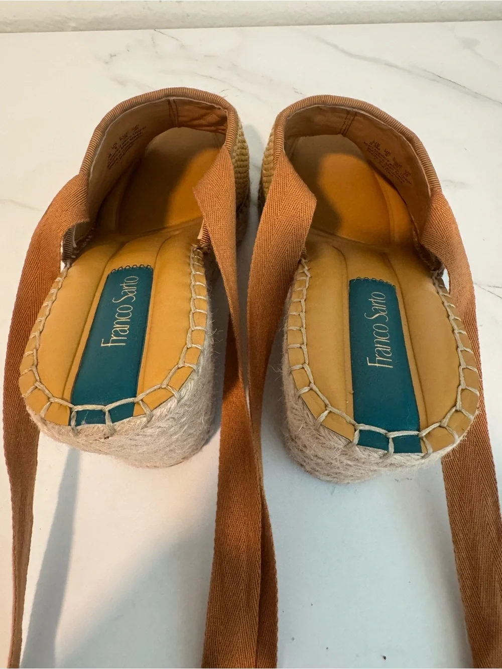 Woven Straw Lace-Up Wedge Sandals with Green Accent Women’s 8.5